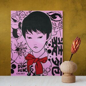 Haruko-San Original Artwork Japanese School Girl 8x10 Inches